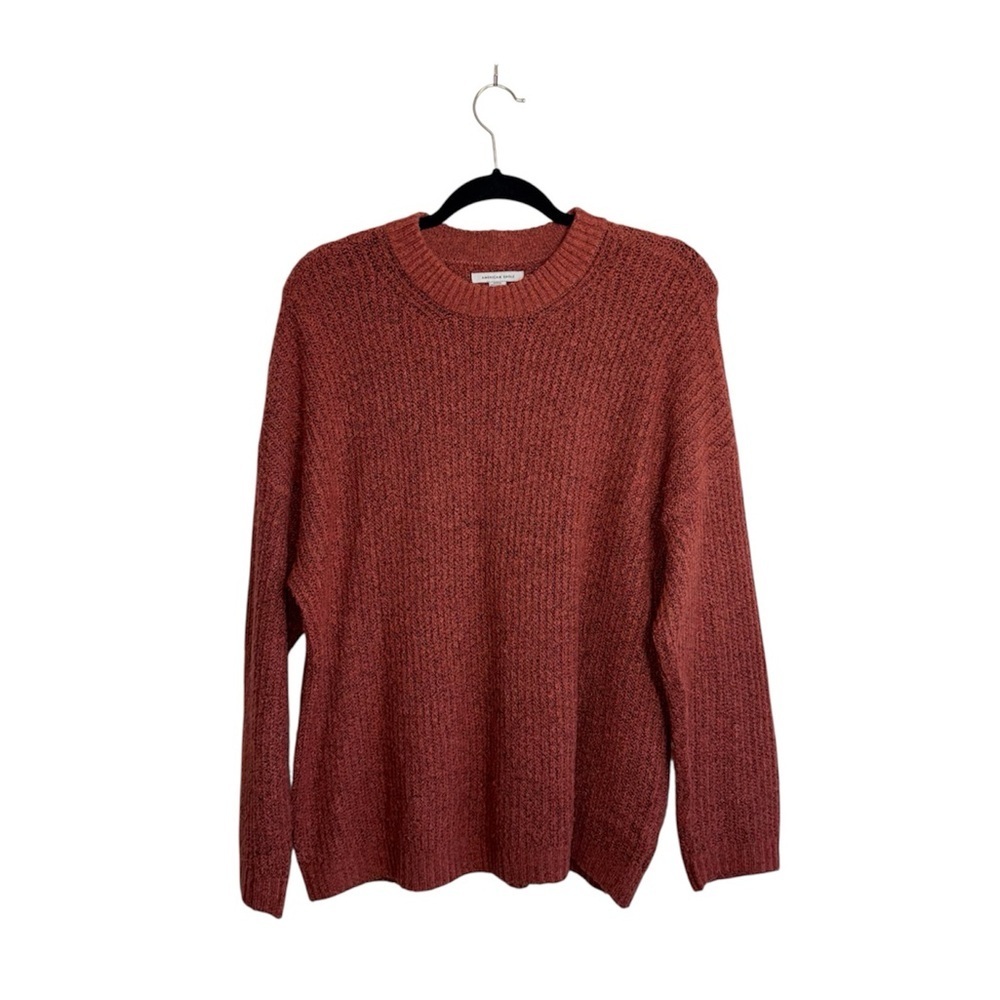 American Eagle Cloudspun Oversized Sweater Burnt Orange Knit Small Women’s